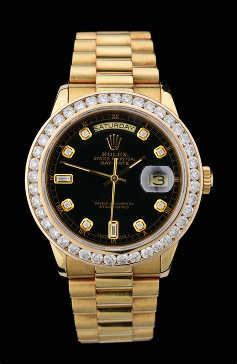 black dial day date rolex|Rolex presidential 40mm diamond bezel.